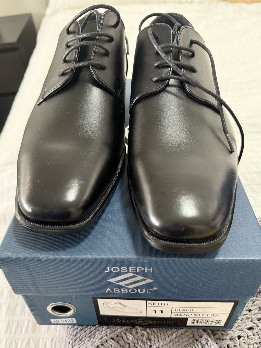 Joseph Abboud Black Oxford Dress Shoes Size 11